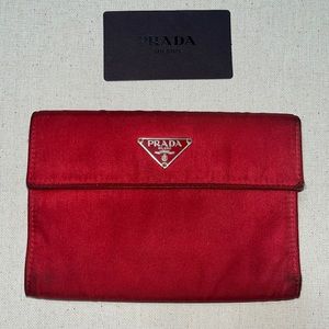 Prada Red Nylon Medium Wallet